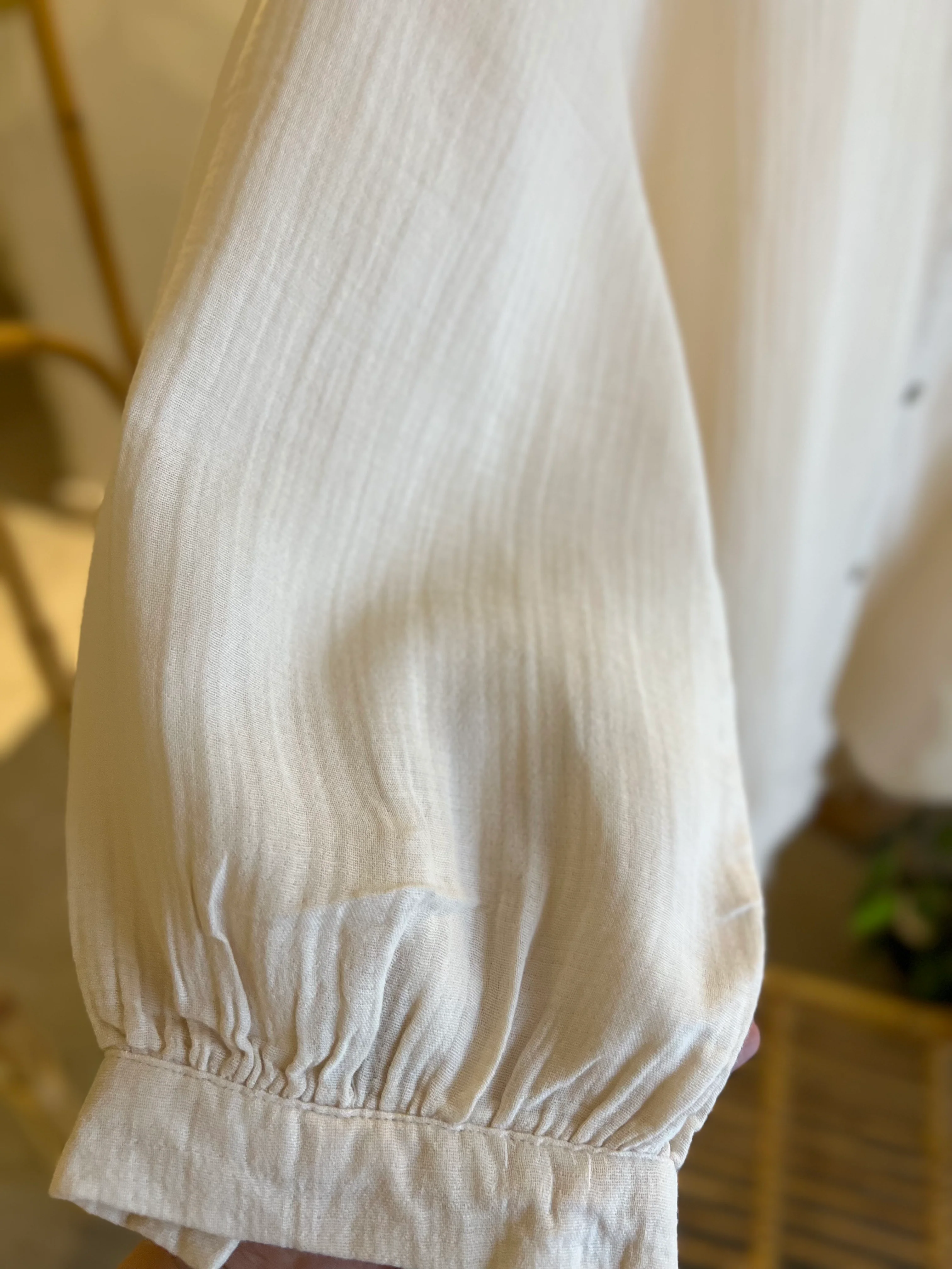 Beige Muslin Cotton Oversized Shirt - Image 4