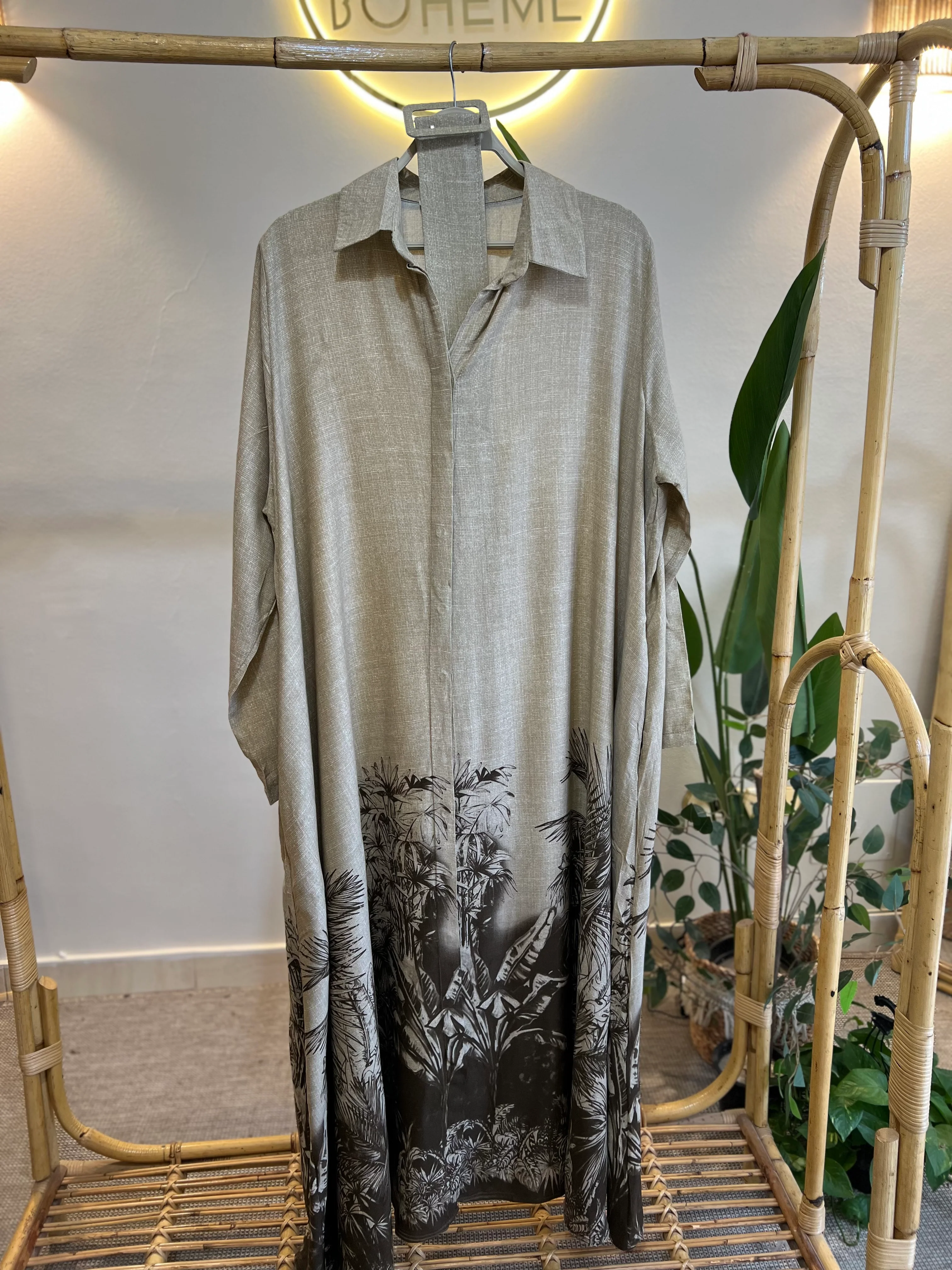 Beige X Brown Belted Shirt Dress - Image 3