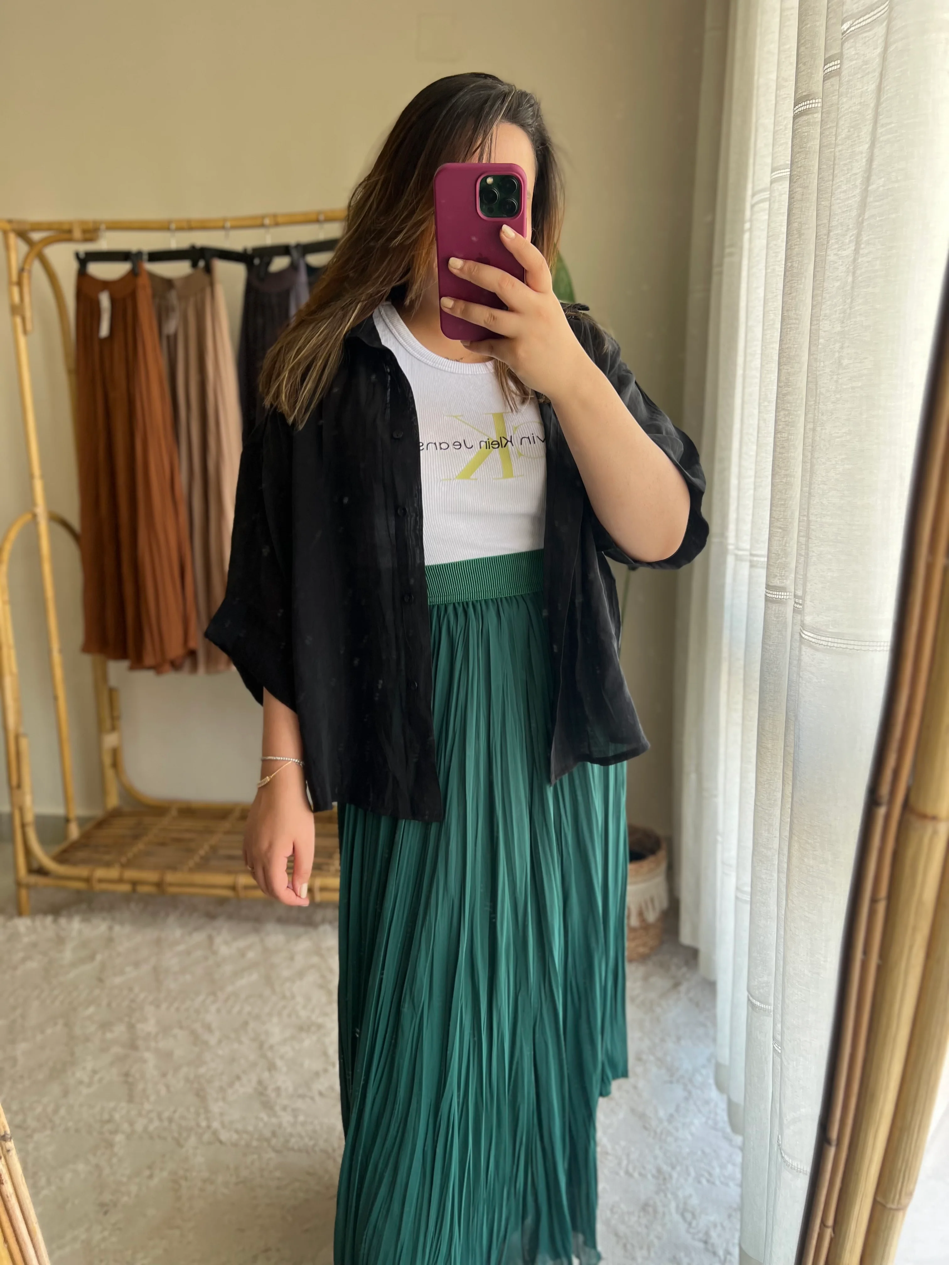 Black Oversized 3/4 Sleeve Shirt - Image 5