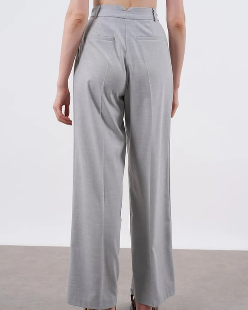 Grey Classic Palazzo Pants - Image 5