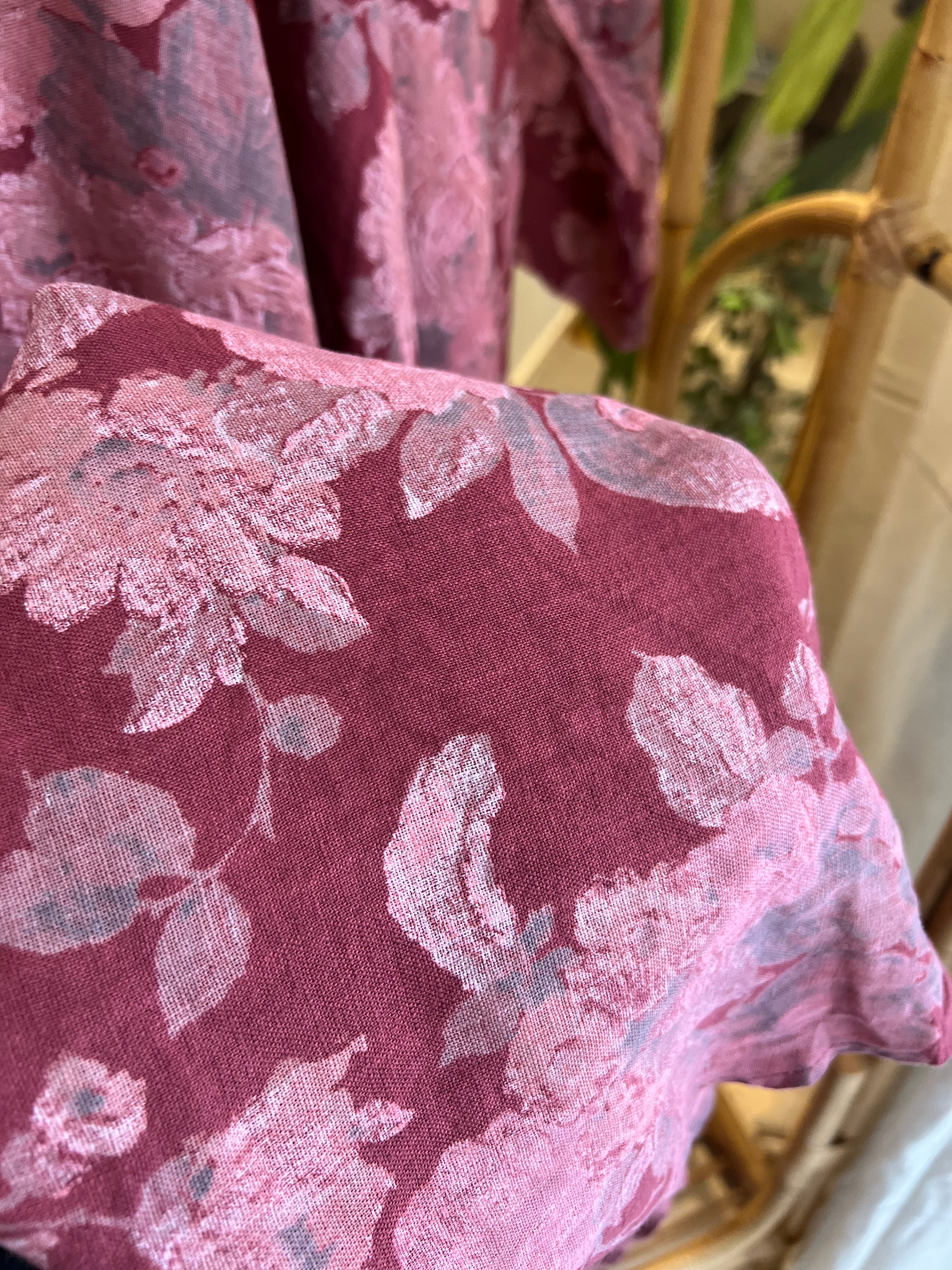 Italian Linen Burnt Orange Floral Dress - Image 3