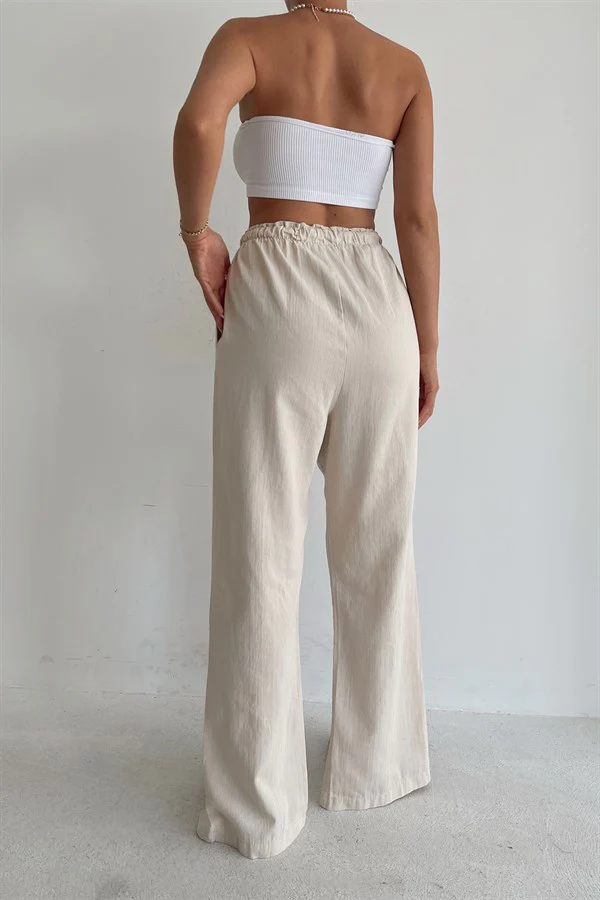 Linen Split Hem Pants - Image 4