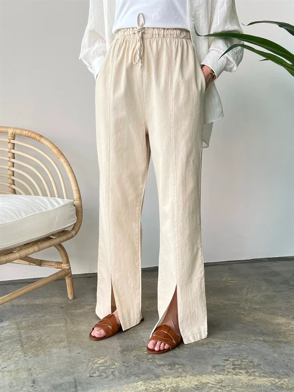 Linen Split Hem Pants - Image 6