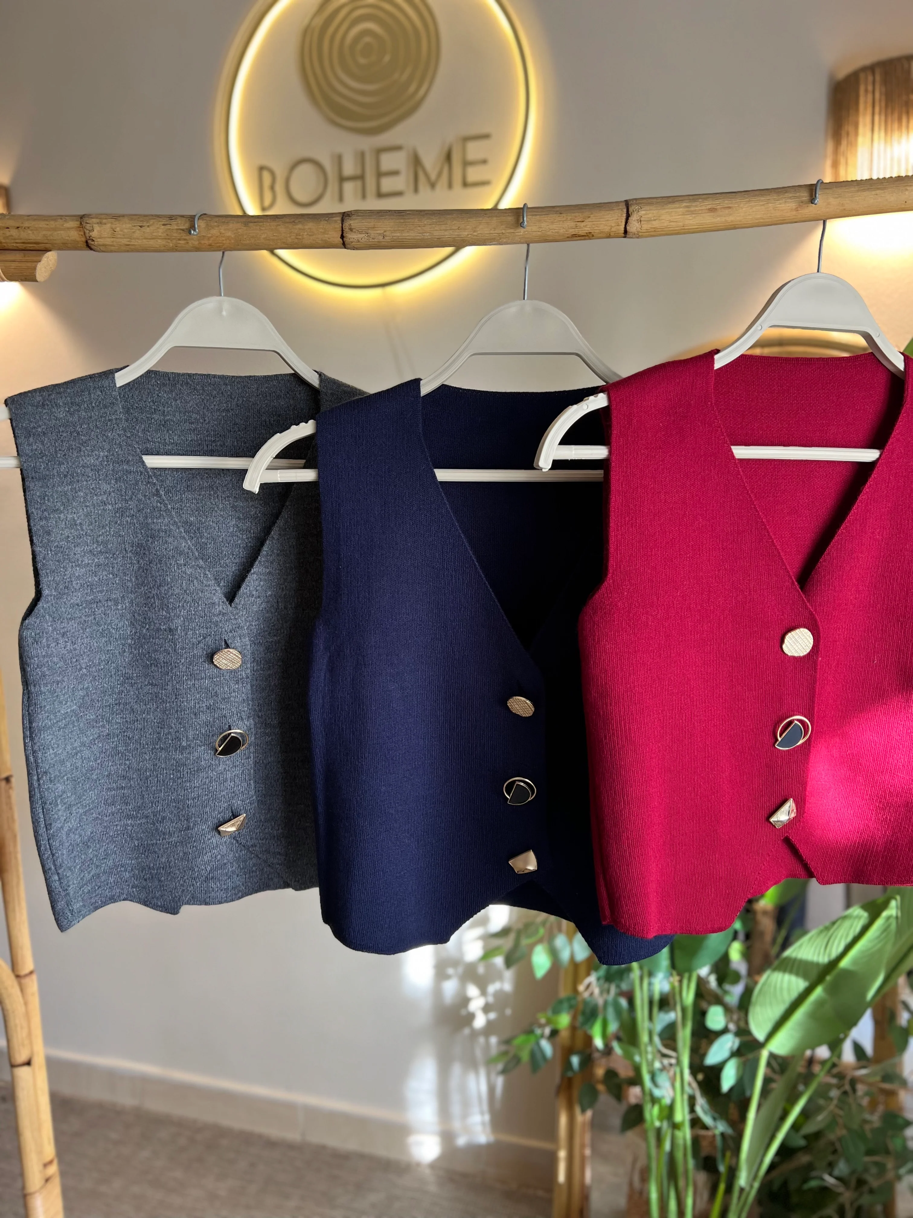 Navy Vest With Golden Buttons - Image 3