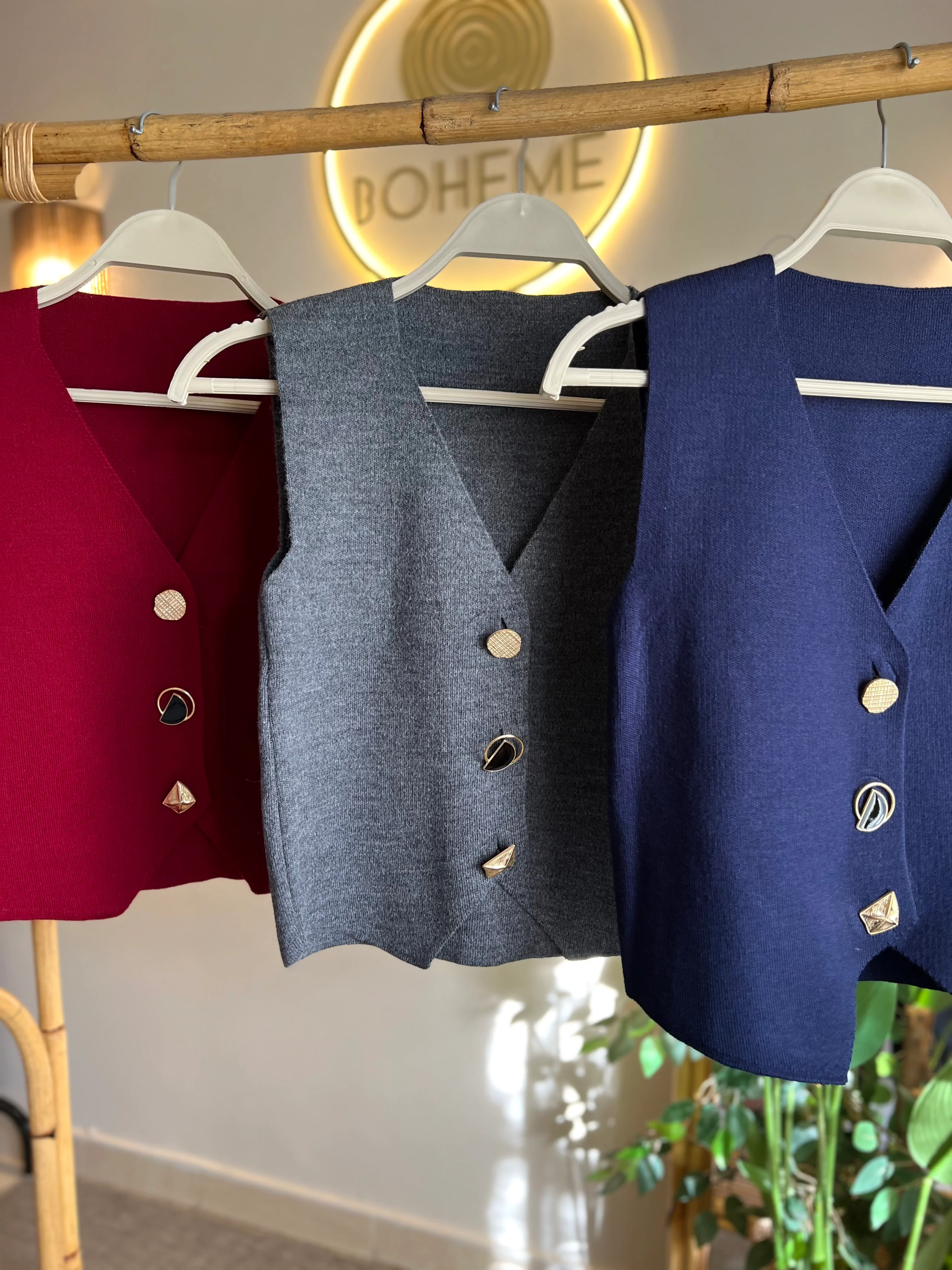 Navy Vest With Golden Buttons - Image 4