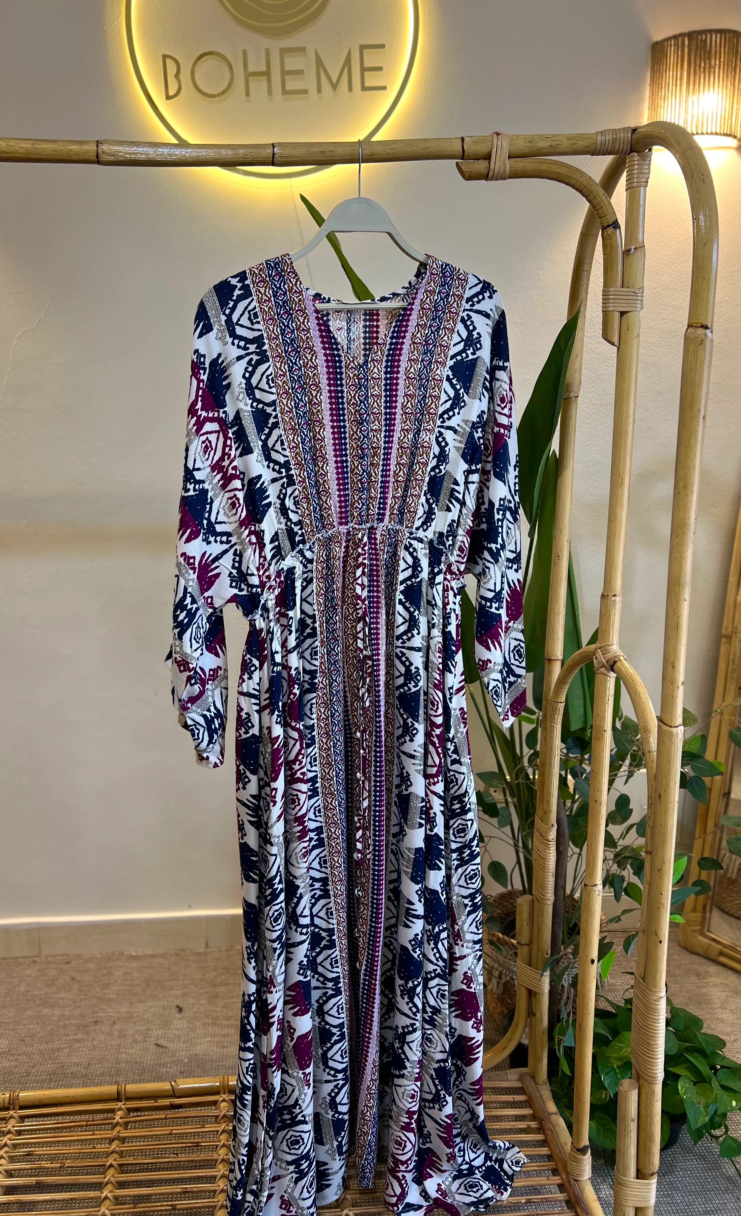 Navy X Purple Ethnic Oversized Dress - Image 3