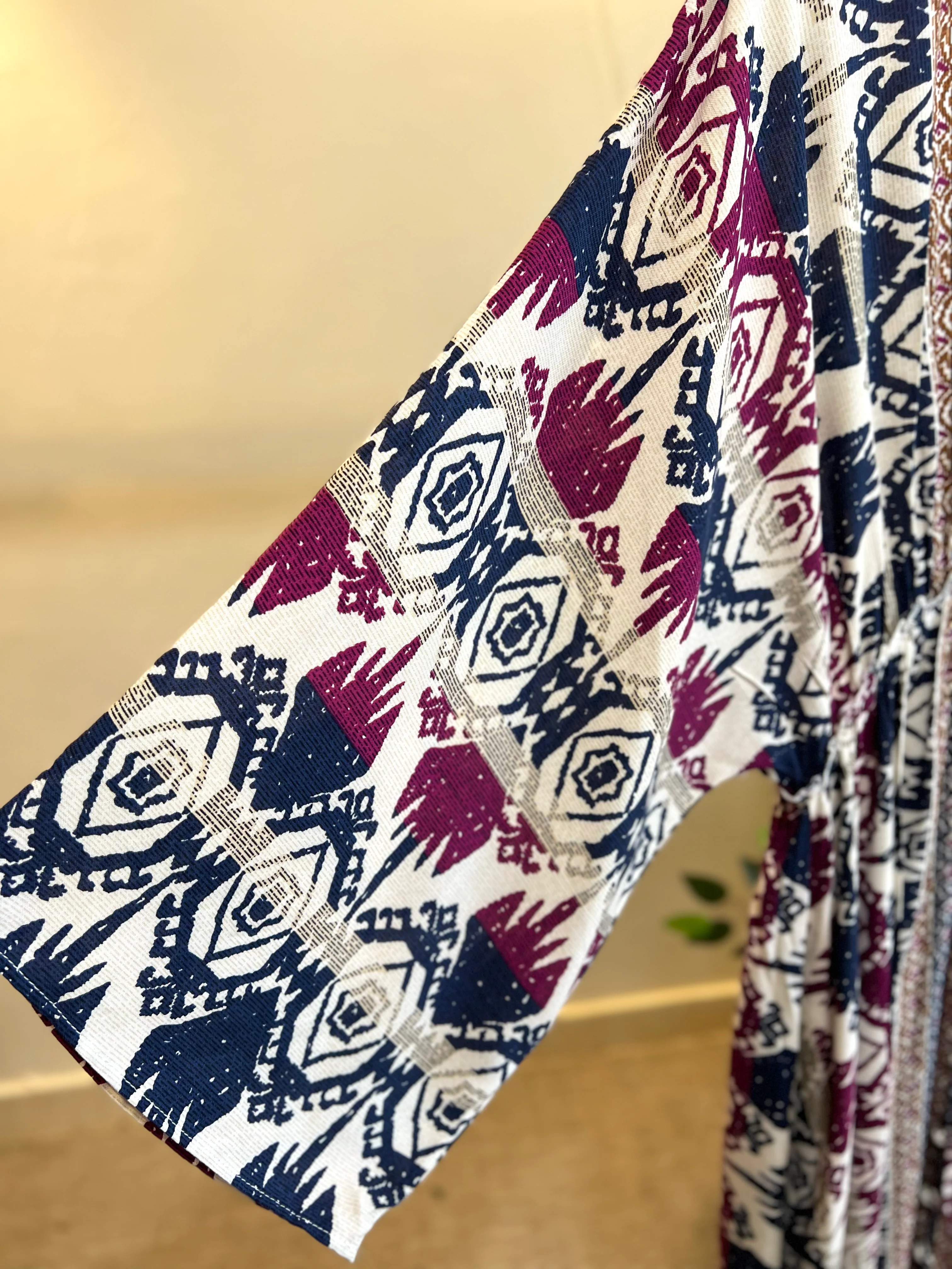 Navy X Purple Ethnic Oversized Dress - Image 4