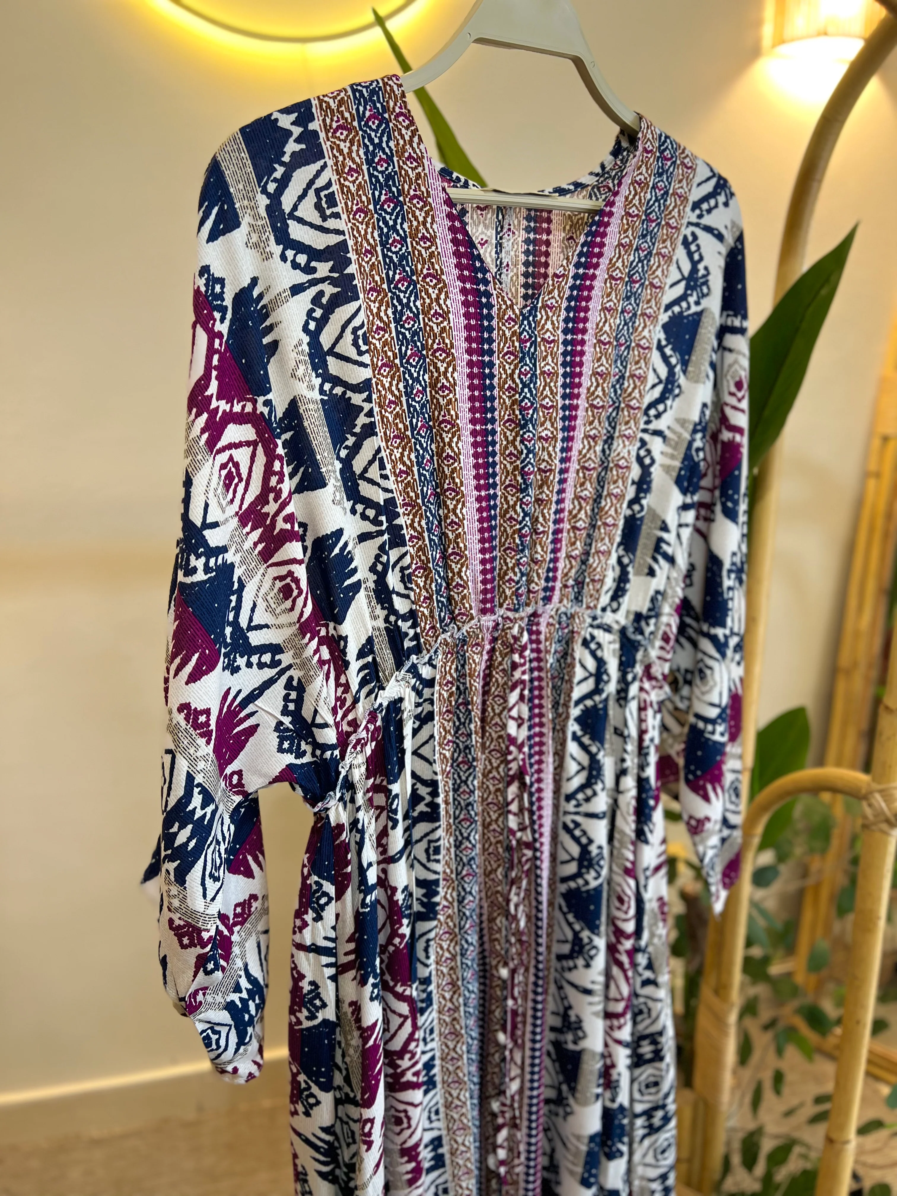 Navy X Purple Ethnic Oversized Dress - Image 5