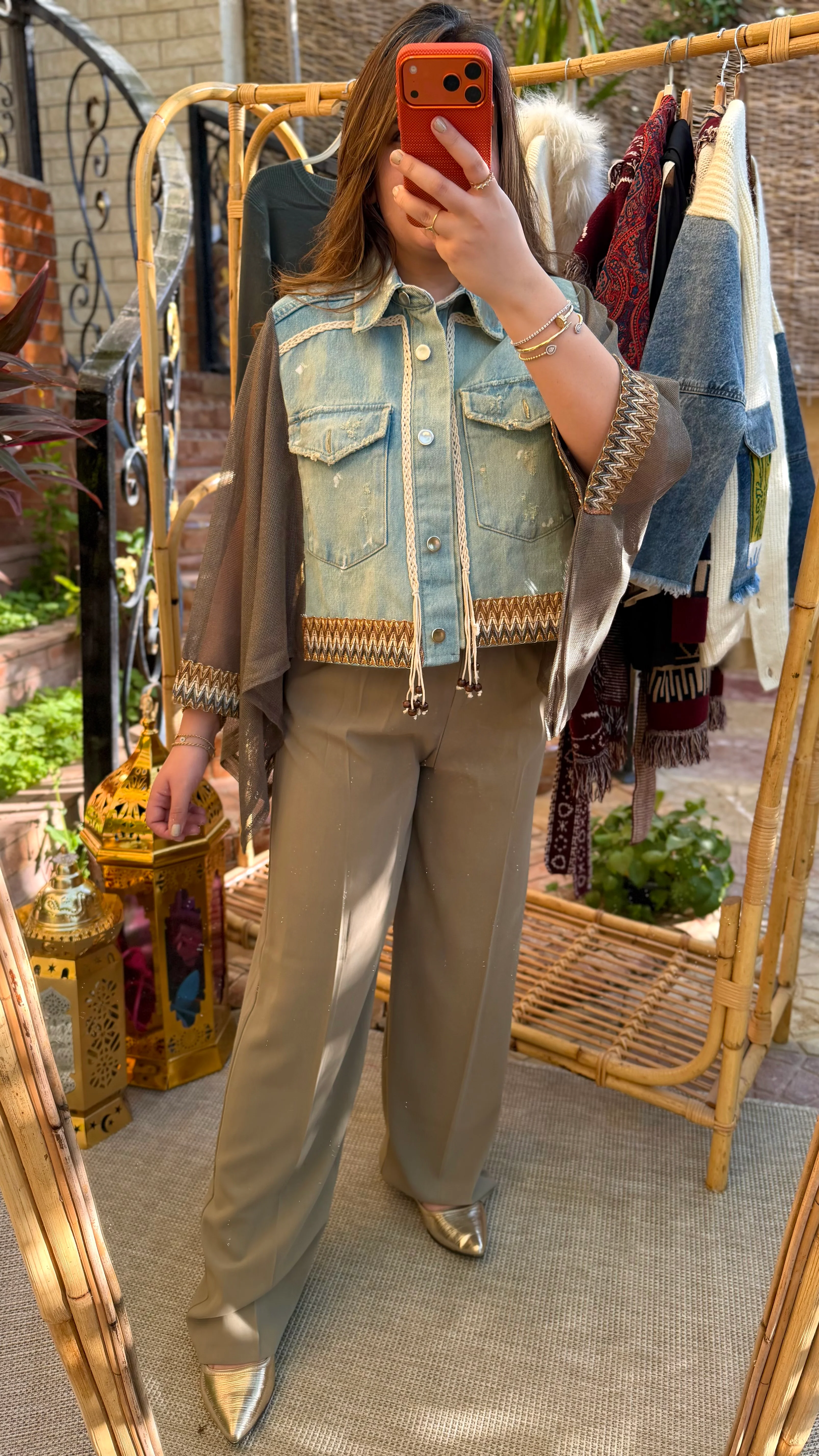 Olive Classic Pants With Golden Button - Image 5