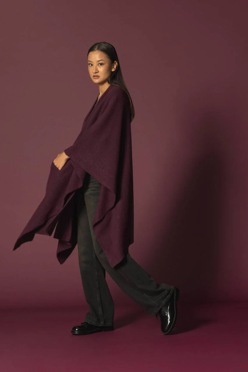 Purple Heavy Poncho With Pockets - Image 11