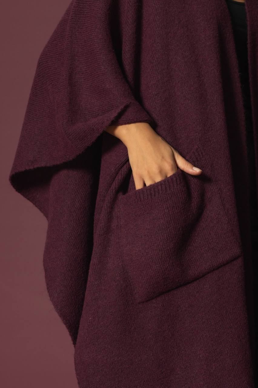 Purple Heavy Poncho With Pockets - Image 12