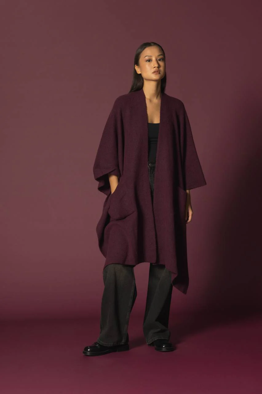 Purple Heavy Poncho With Pockets - Image 13