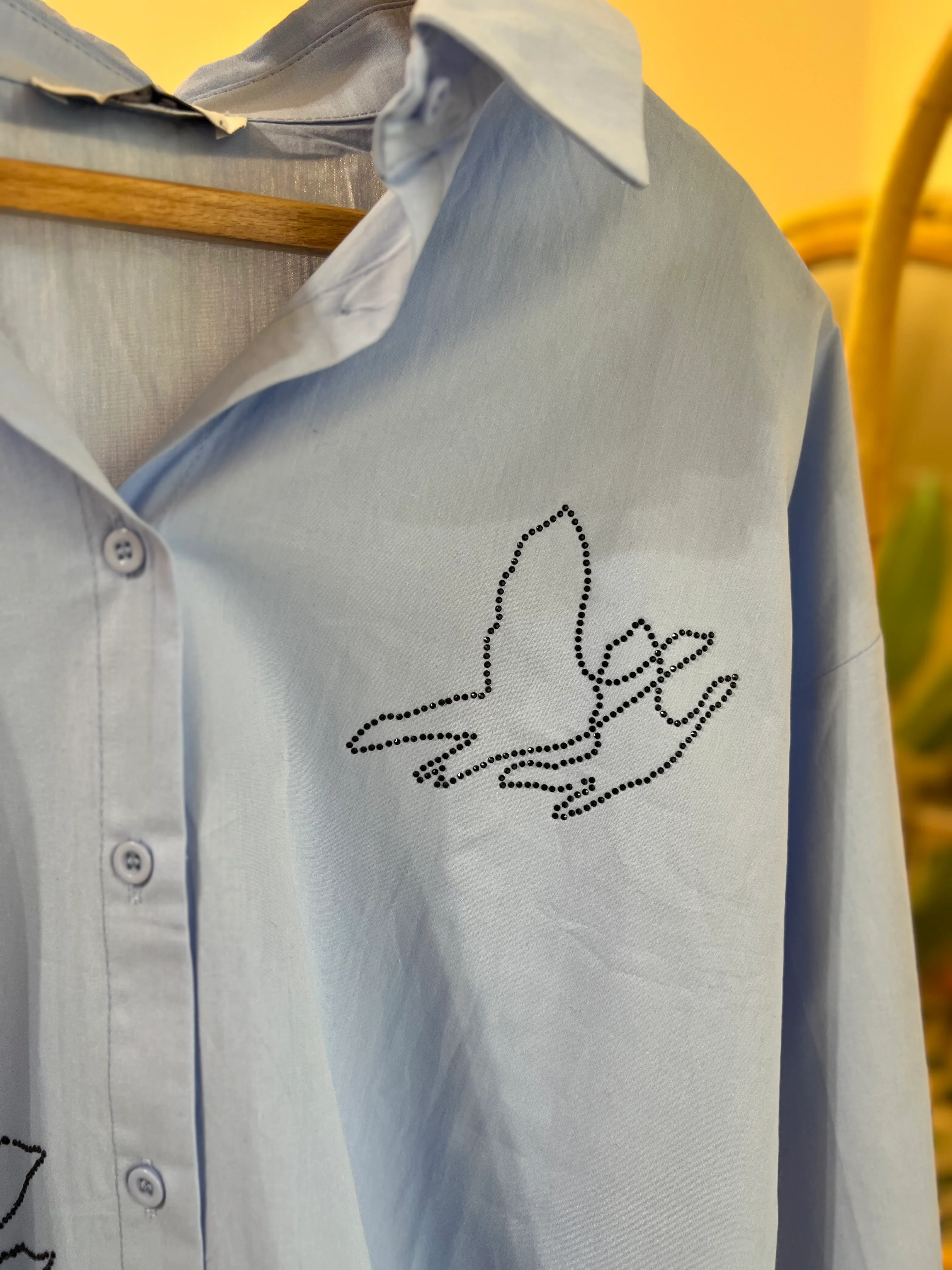 The Embellished Dove Blue Shirt - Image 3