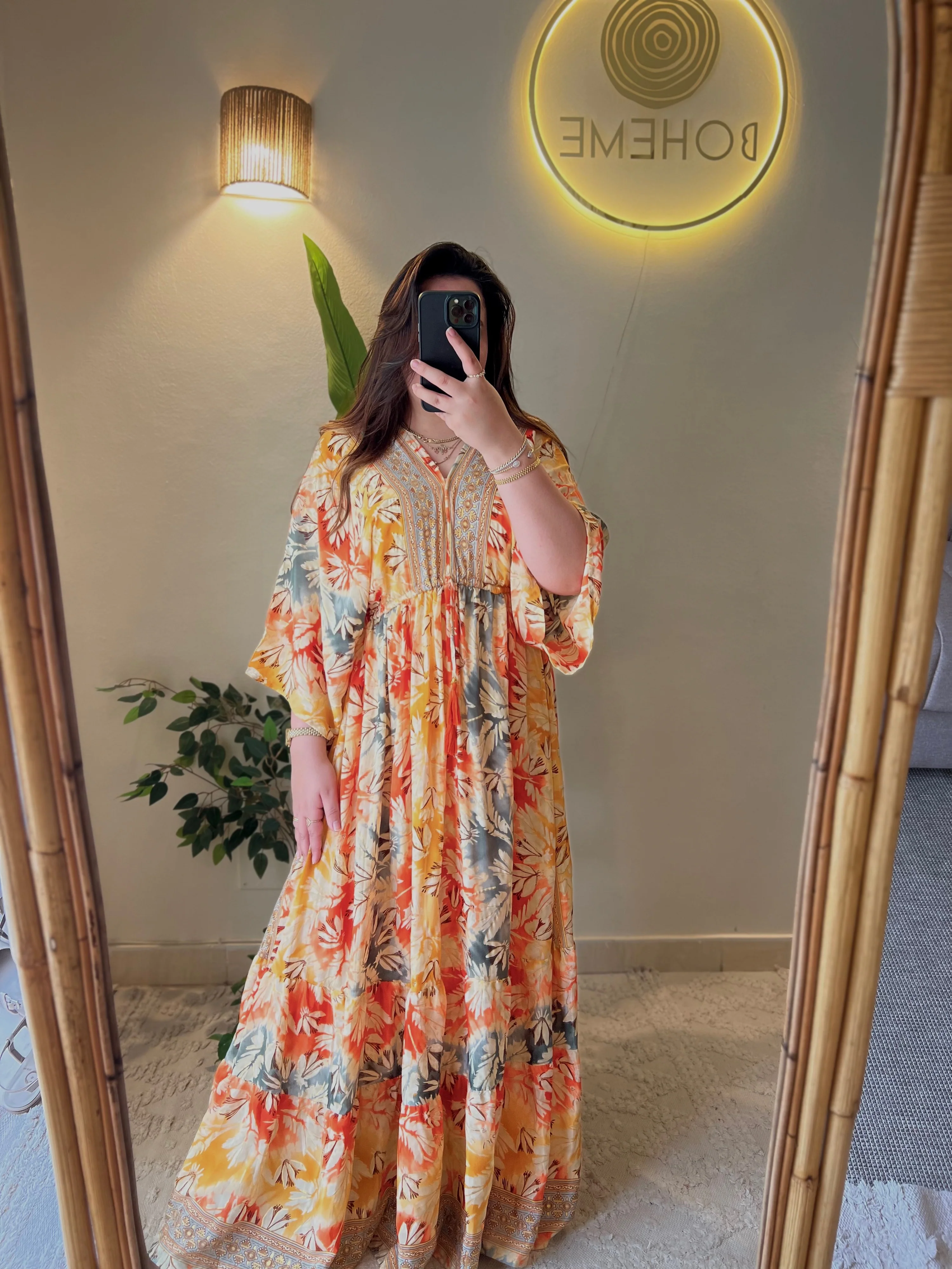 The Italian Orange Golden Dress - Image 4