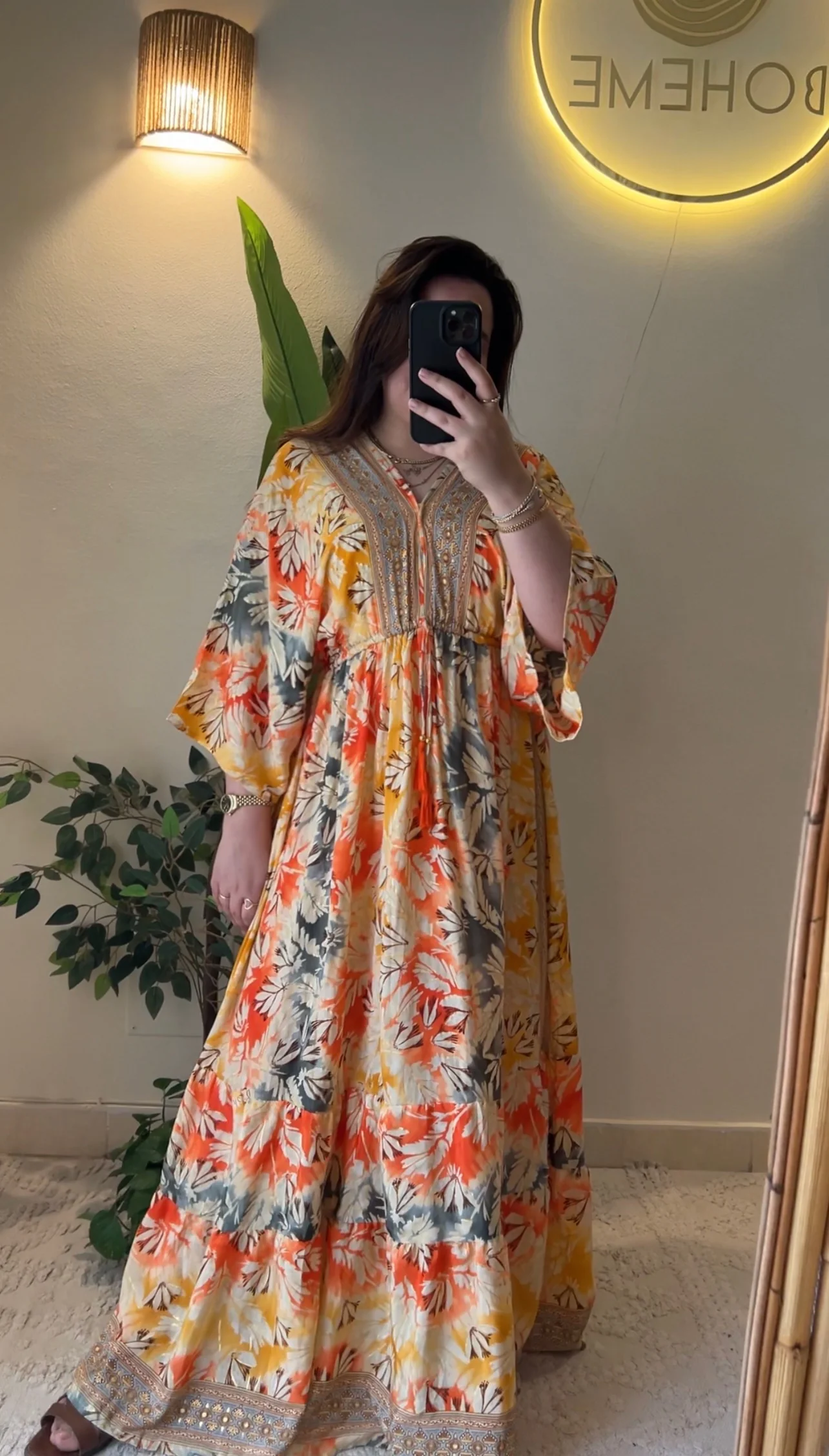 The Italian Orange Golden Dress - Image 5