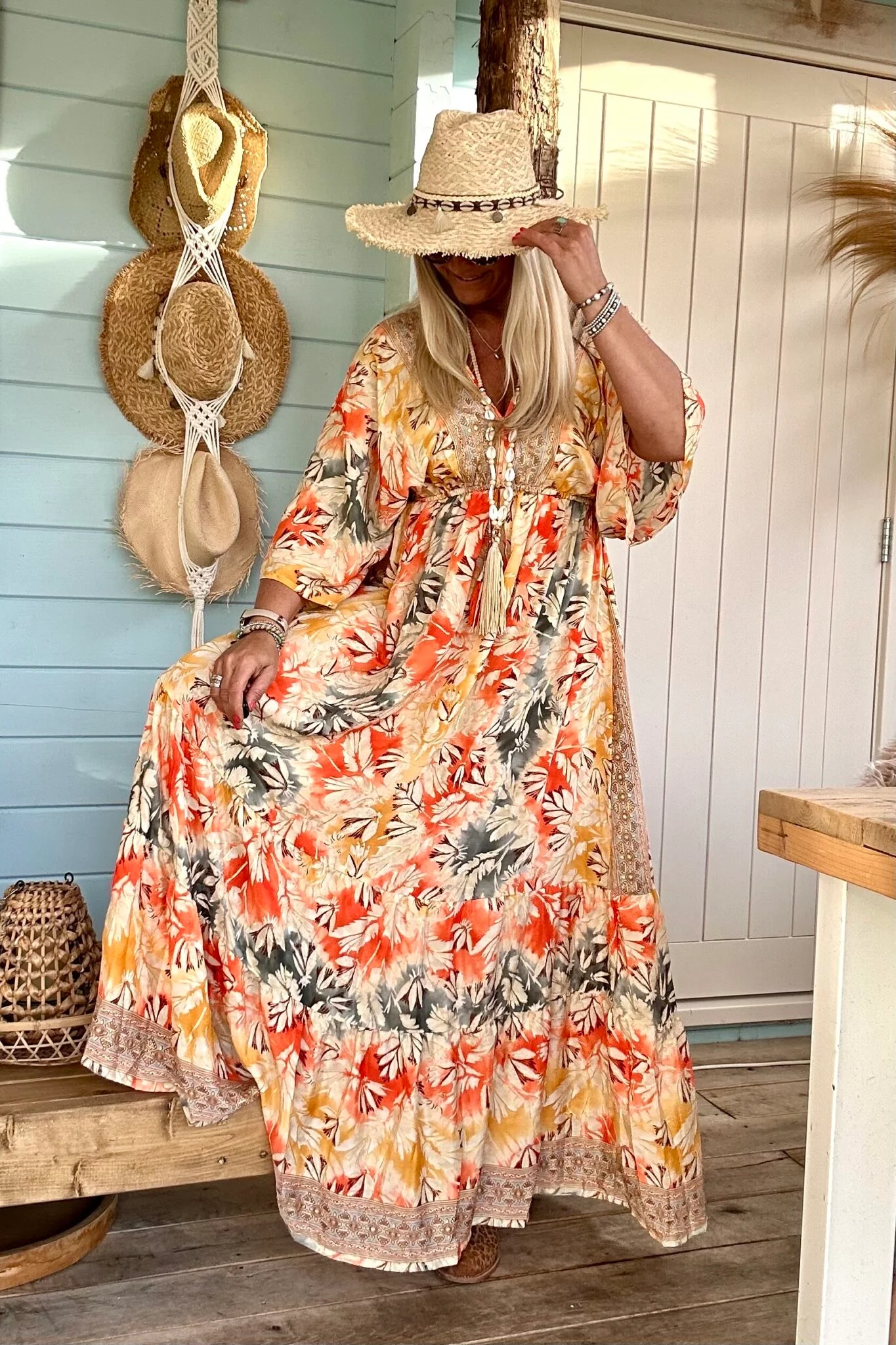 The Italian Orange Golden Dress - Image 7