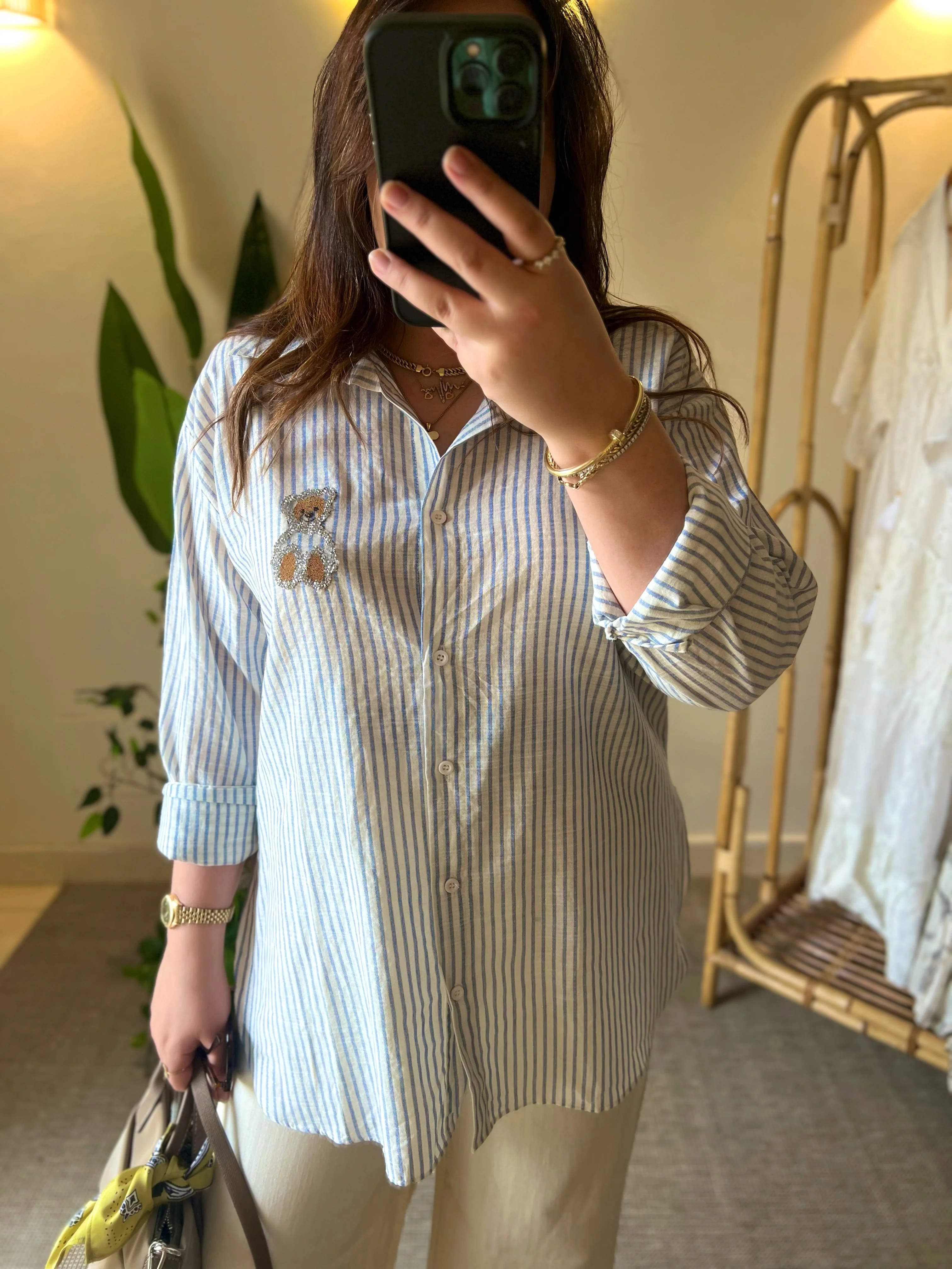 The Striped Blue Glam Bear Shirt - Image 3